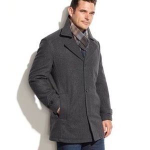London Fog Wool-Blend Coat With Scarf